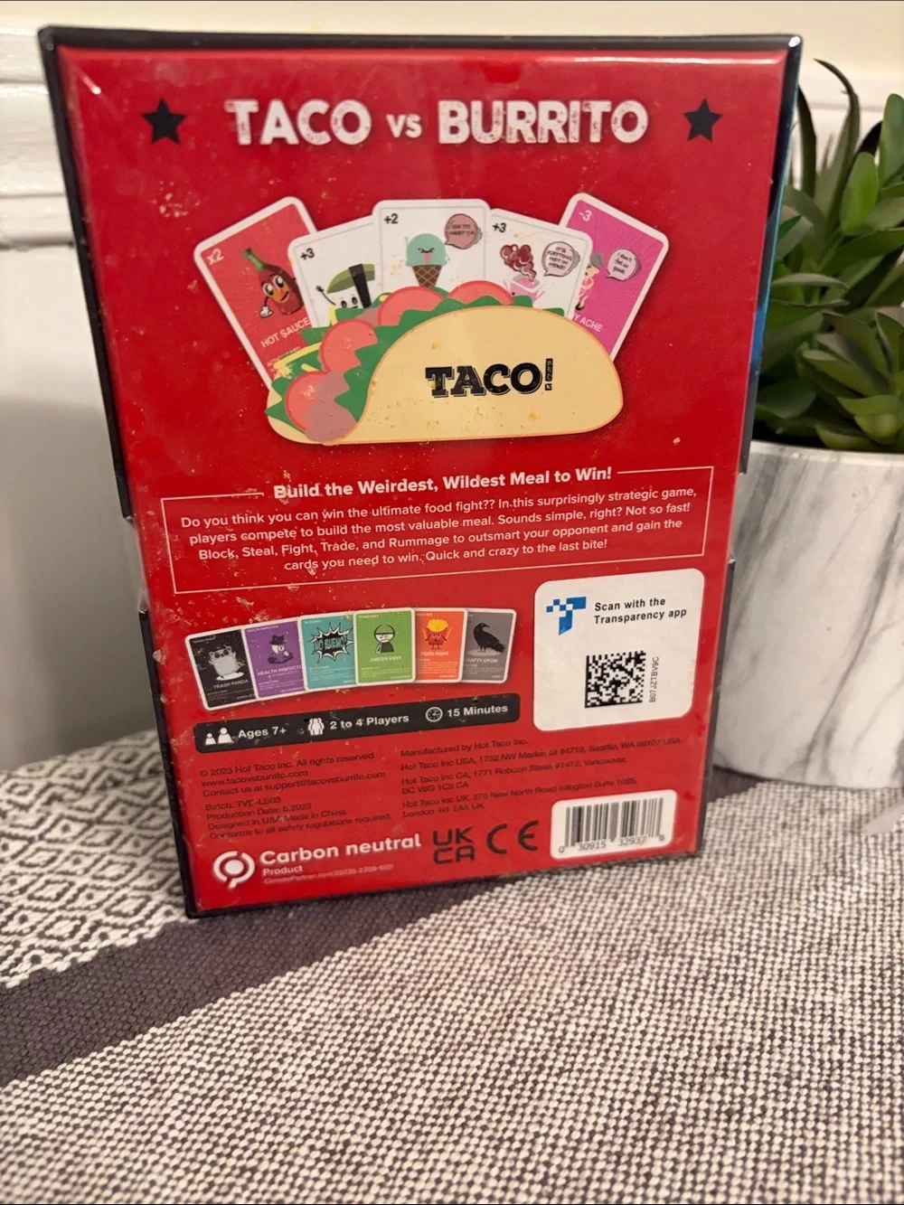 Taco vs Burrito Card Game - In Wrapper